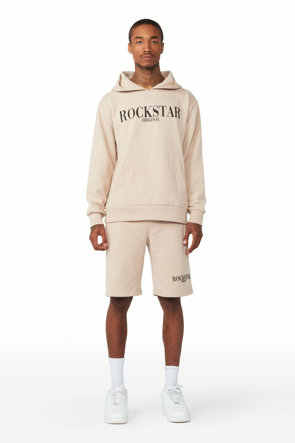 Octavio Taupe Hoodie Short Set