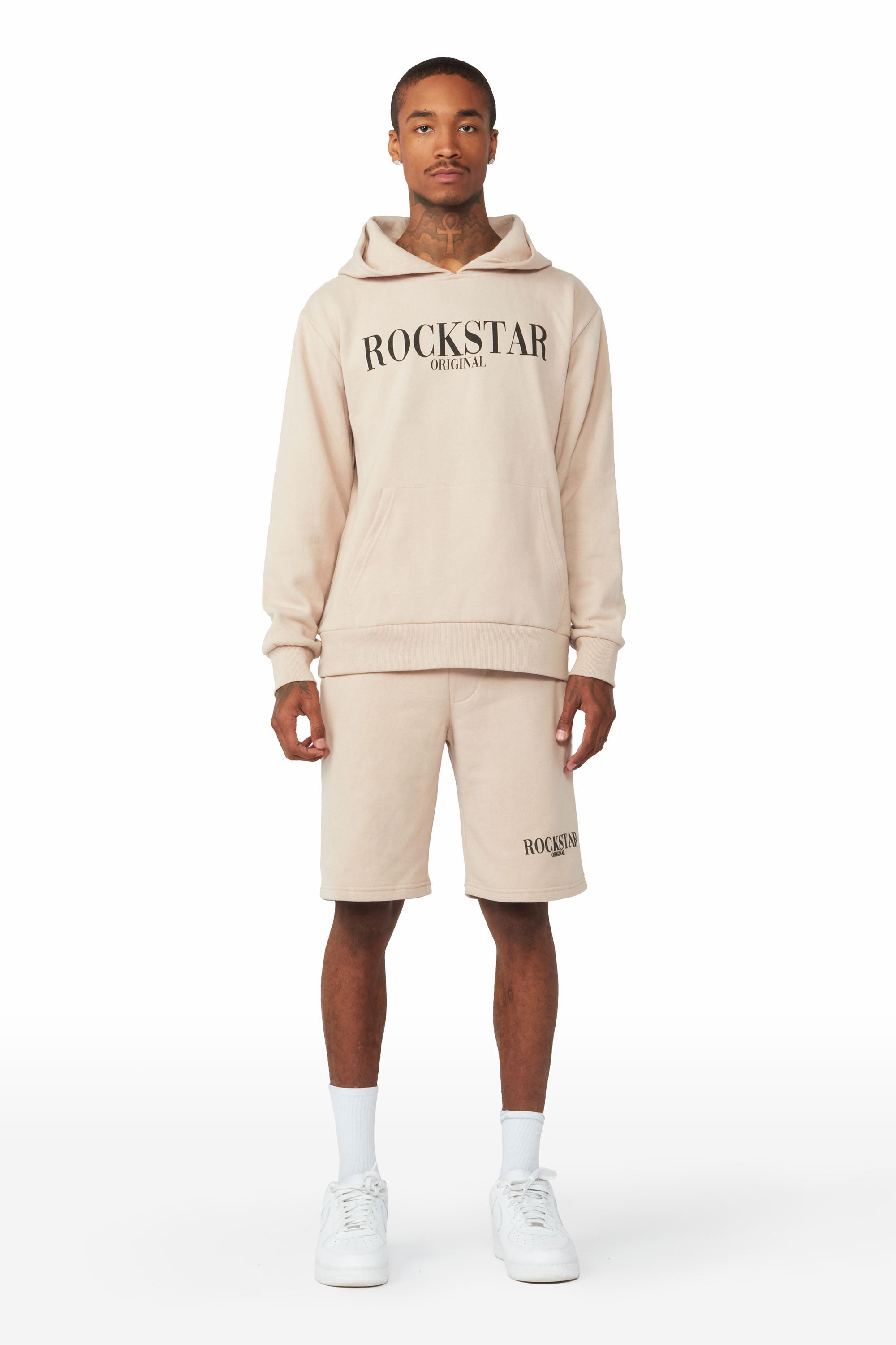 Octavio Taupe Hoodie Short Set