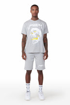Wayan Heather Grey T-Shirt Short Set