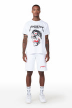 Wayan White T-Shirt Short Set