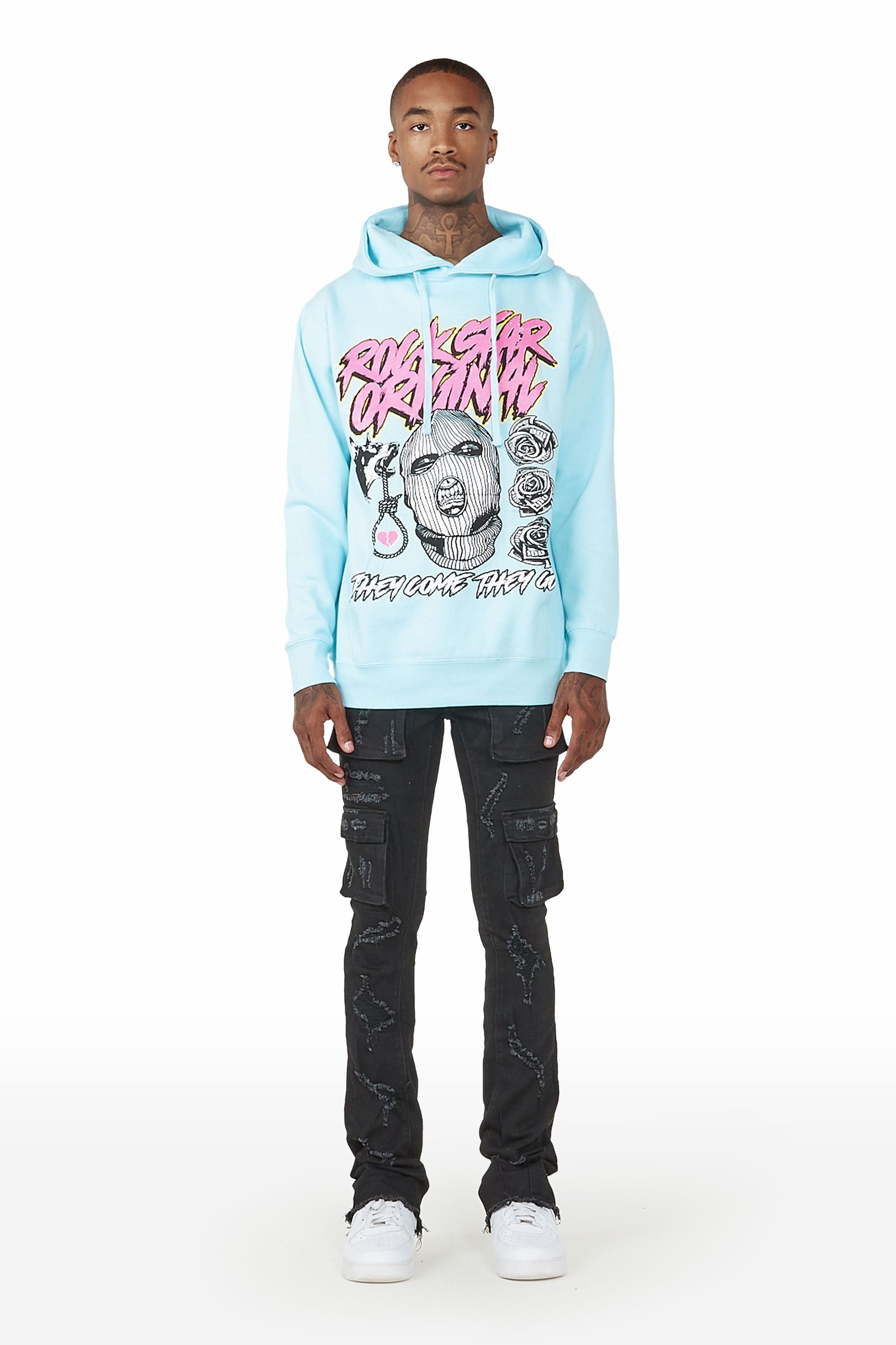 Zaid Black Stacked Flare Jean