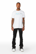 Carson Black Stacked Flare Jean