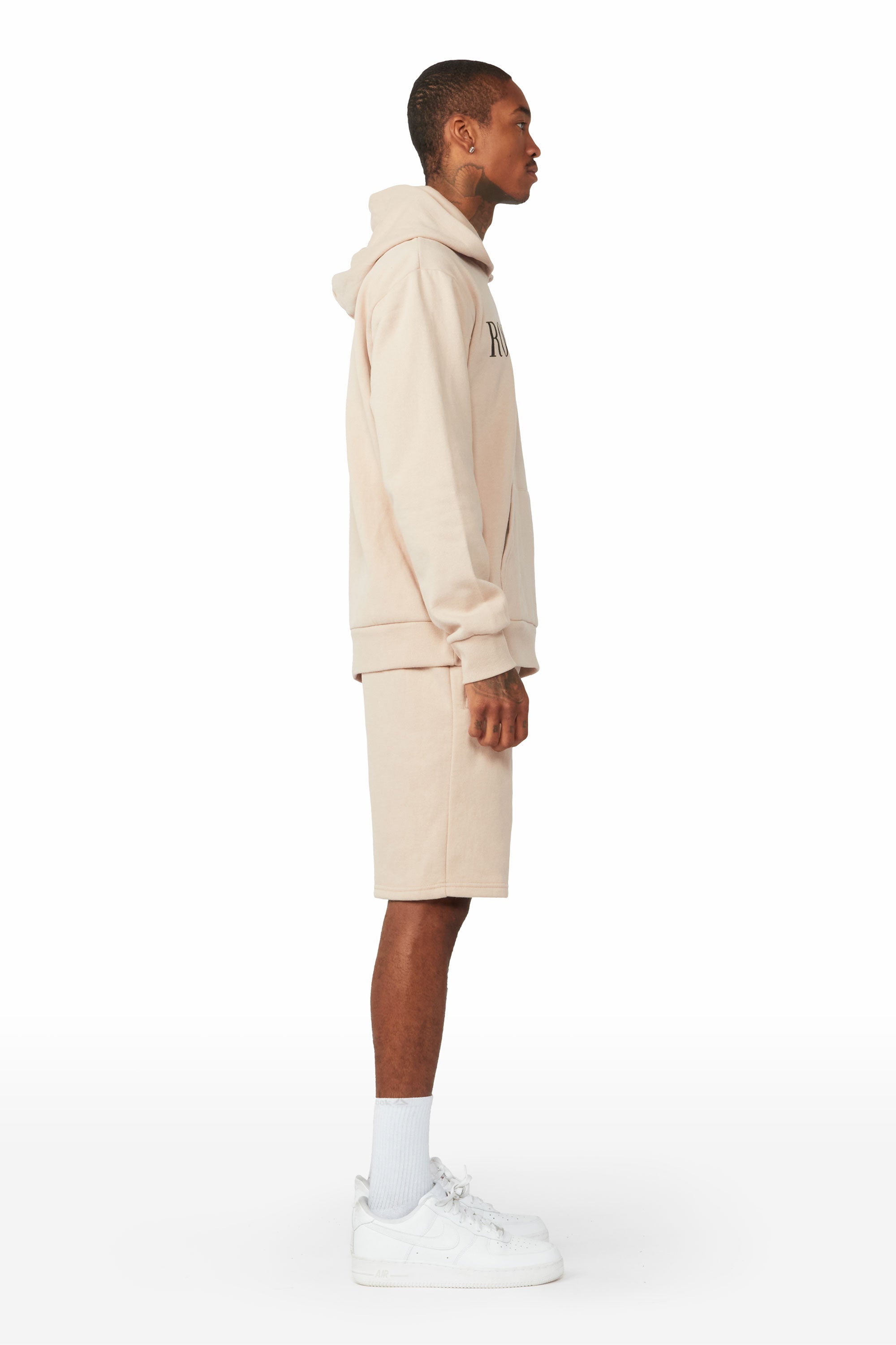 Octavio Taupe Hoodie Short Set