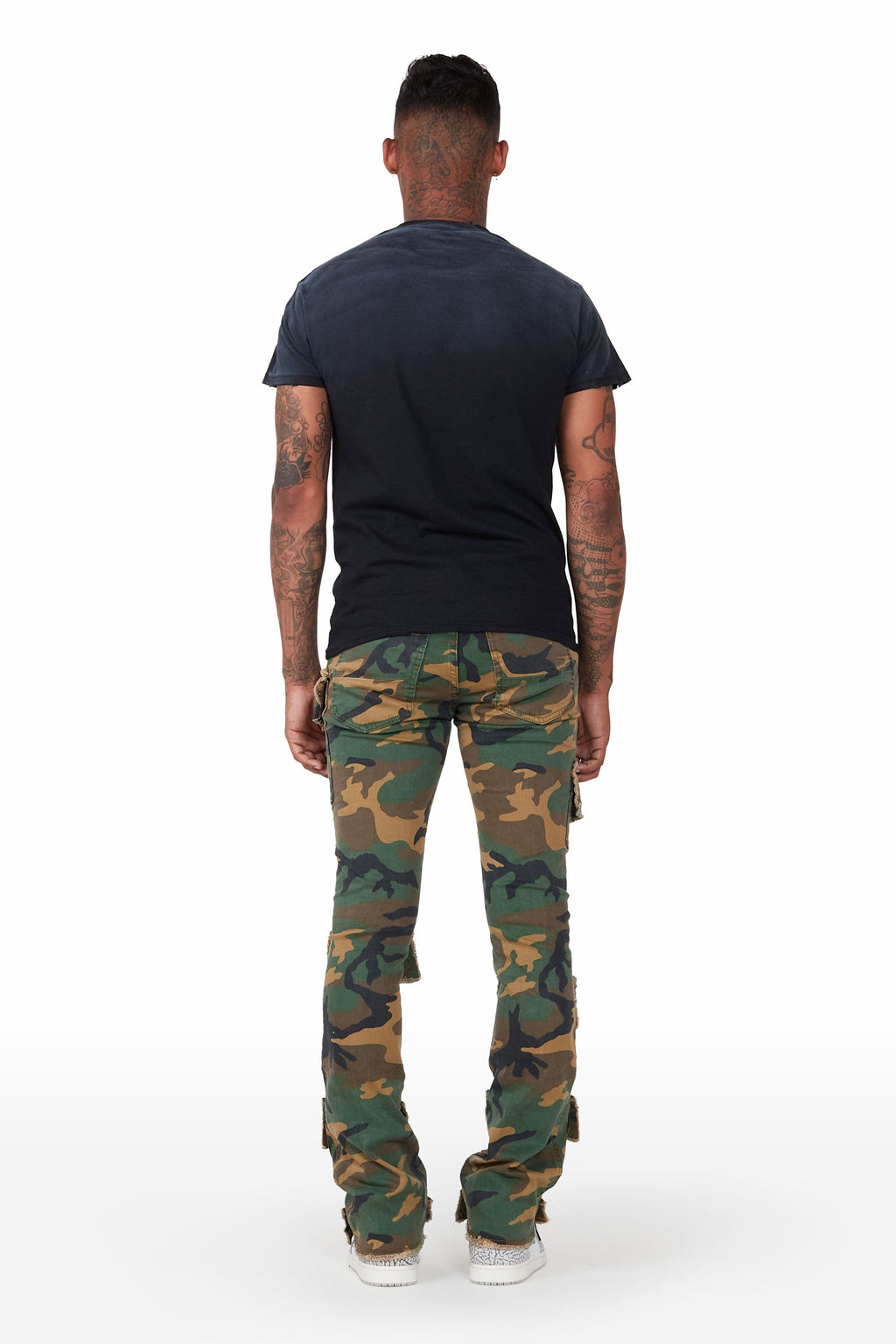 Glenn Camo Green Stacked Flare Jean