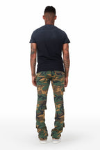 Glenn Camo Green Stacked Flare Jean