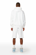 Octavio White Hoodie Short Set