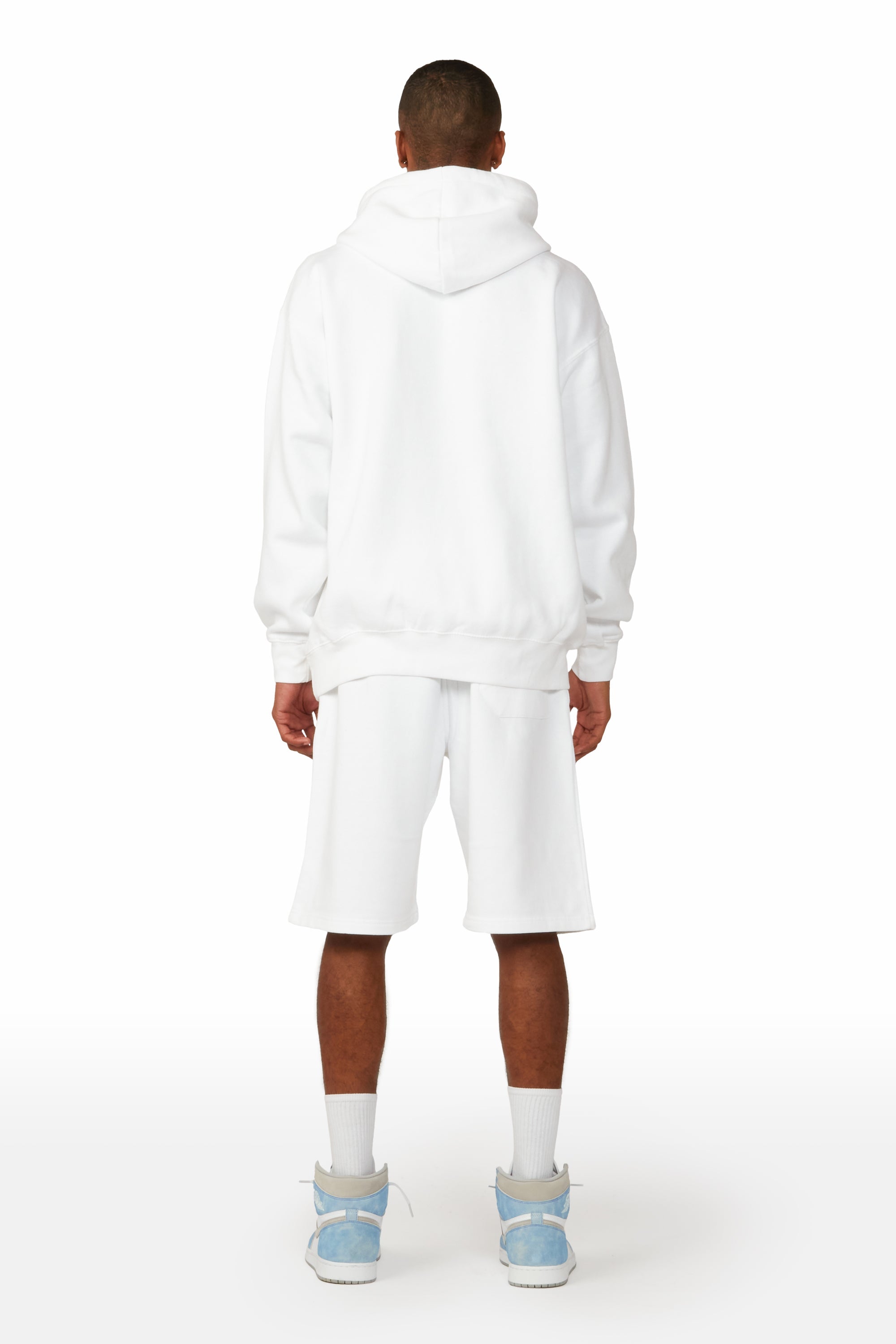 Octavio White Hoodie Short Set