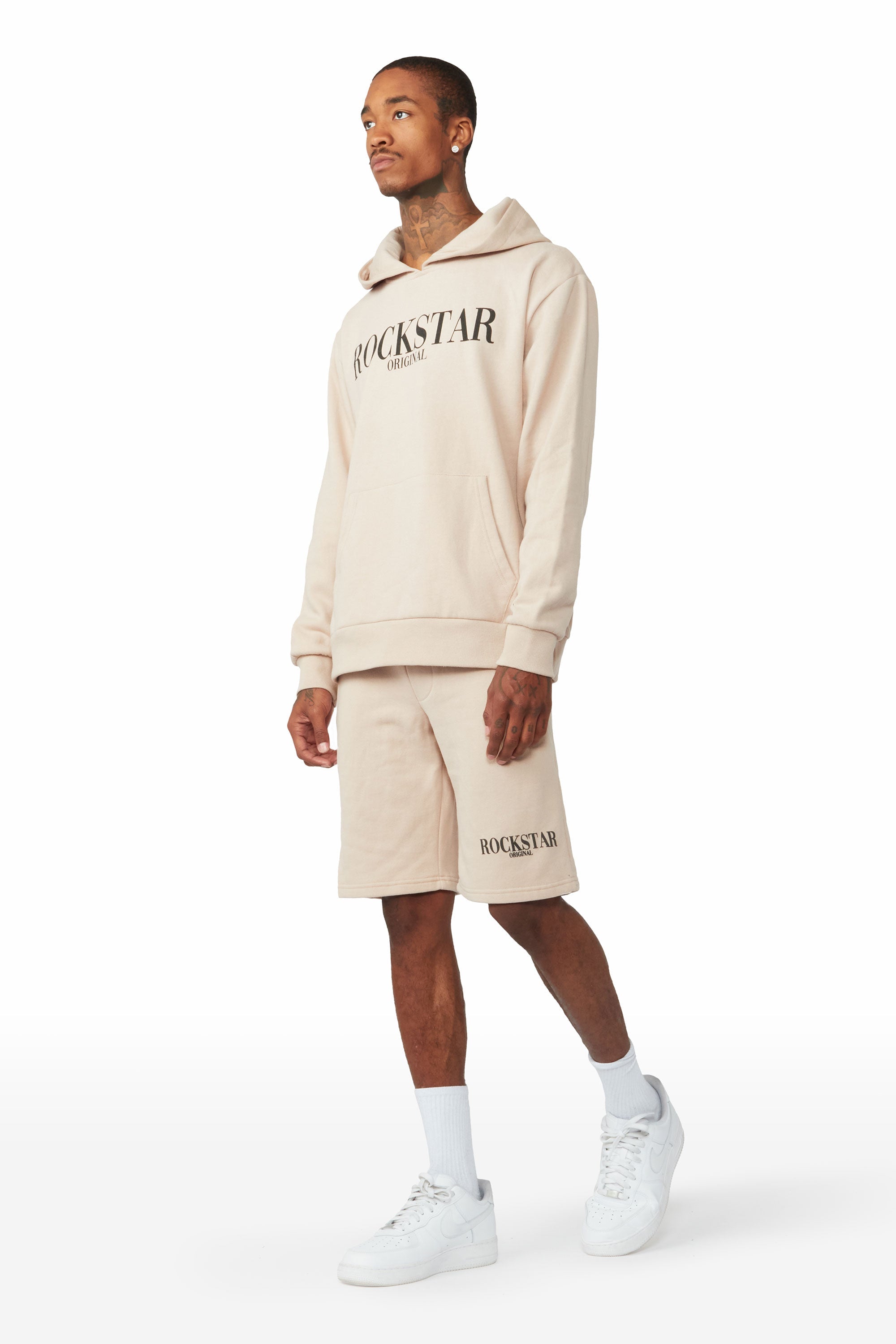 Octavio Taupe Hoodie Short Set