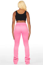 Juliana Bubblegum Pink Super Stacked Track Pant