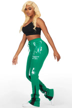 Filipa Green Stacked Flare Pant