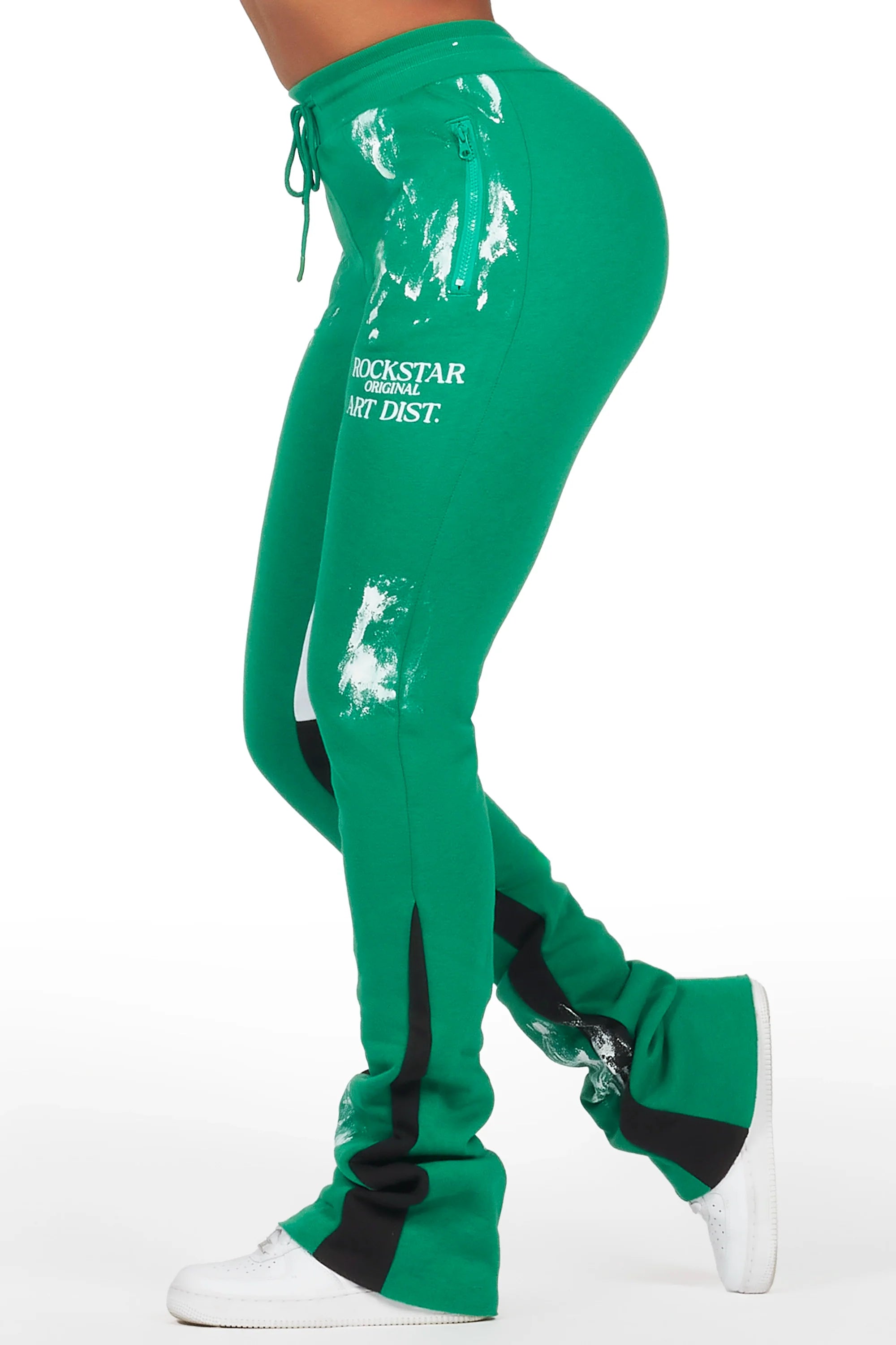 Filipa Green Stacked Flare Pant