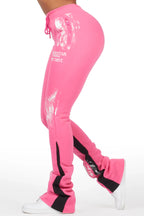 Filipa Hot Pink Stacked Flare Pant