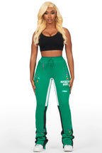 Karenthia Green Stacked Track Pant