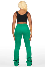 Karenthia Green Stacked Track Pant