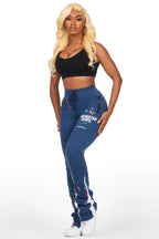 Karenthia Navy Stacked Track Pant