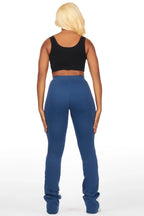 Karenthia Navy Stacked Track Pant