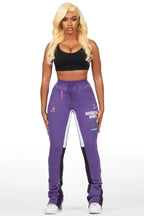 Karenthia Purple Stacked Track Pant