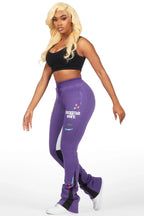 Karenthia Purple Stacked Track Pant