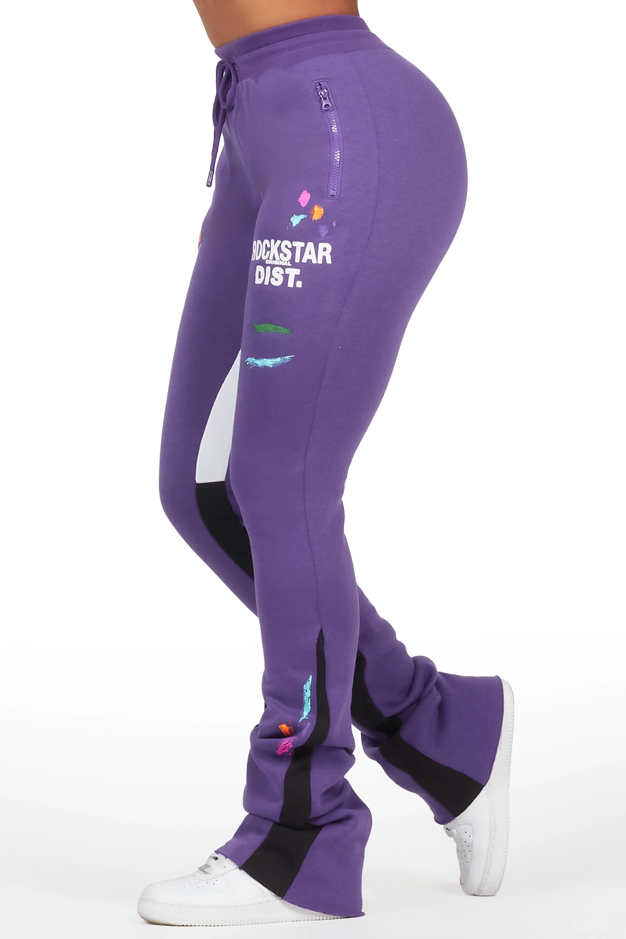 Karenthia Purple Stacked Track Pant