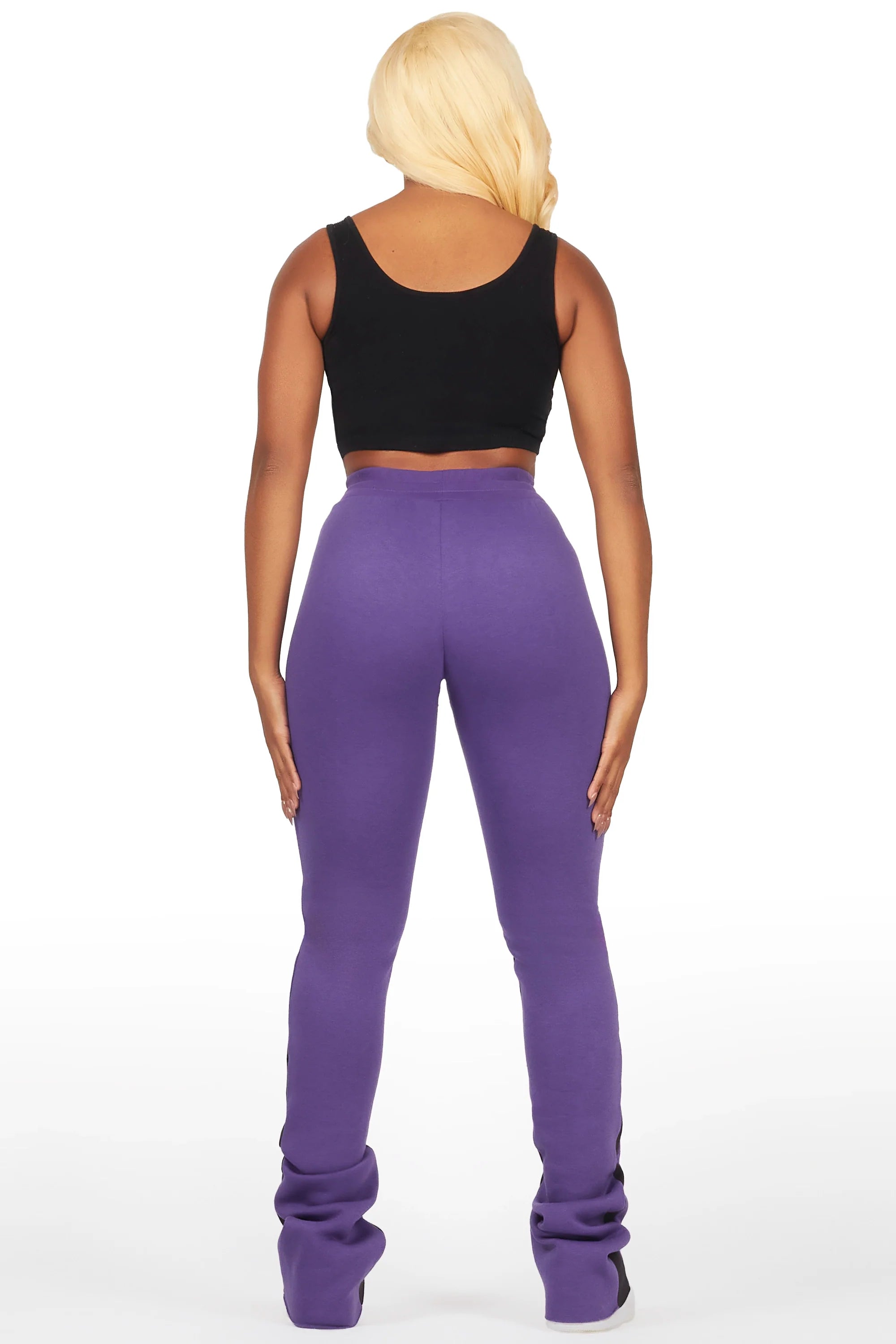 Karenthia Purple Stacked Track Pant