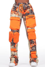 Norika Orange Digital Camo Stacked Track Pant