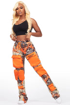 Norika Orange Digital Camo Stacked Track Pant