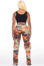 Norika Orange Digital Camo Stacked Track Pant