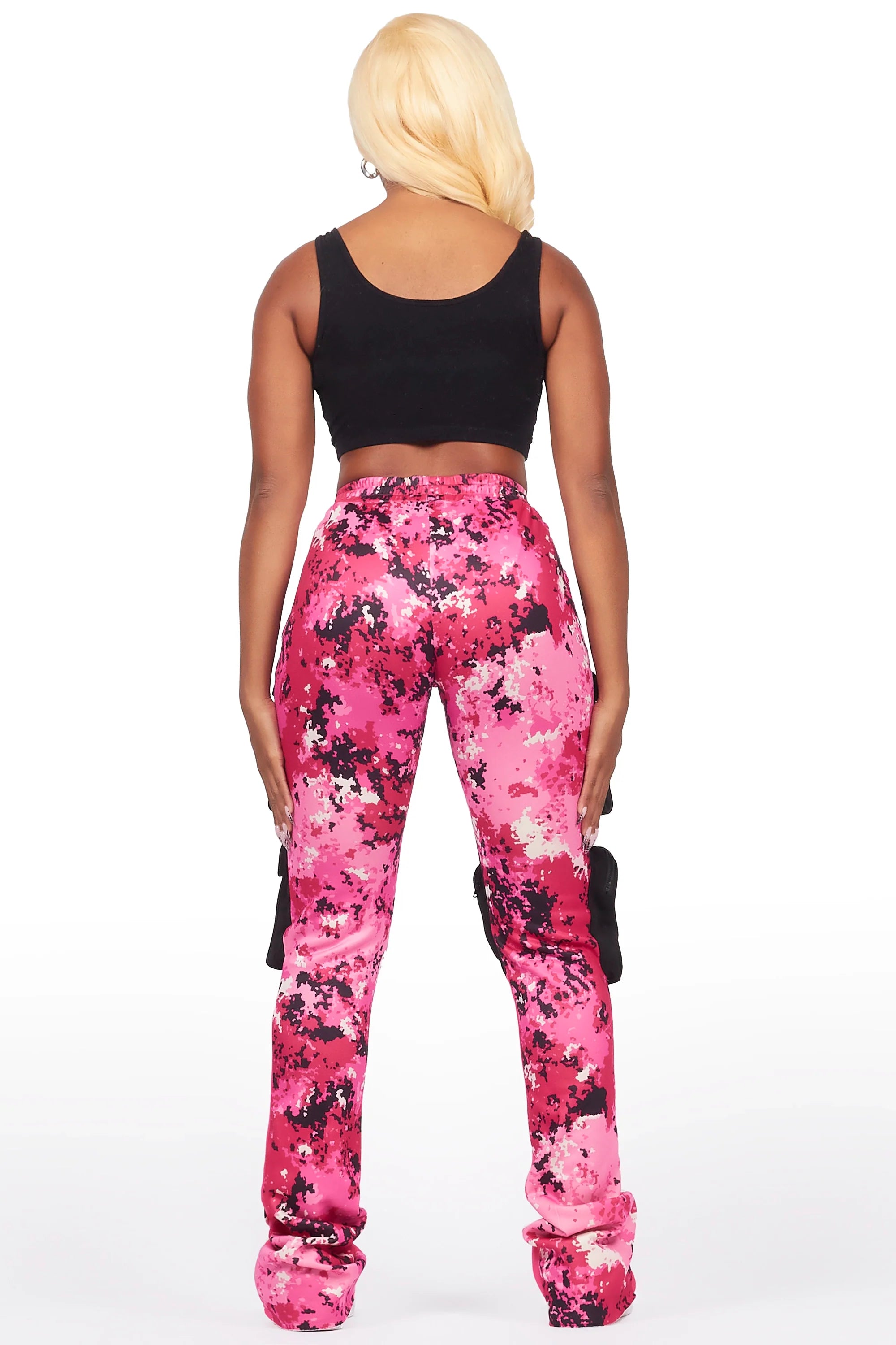 Norika Pink Digital Camo Stacked Track Pant