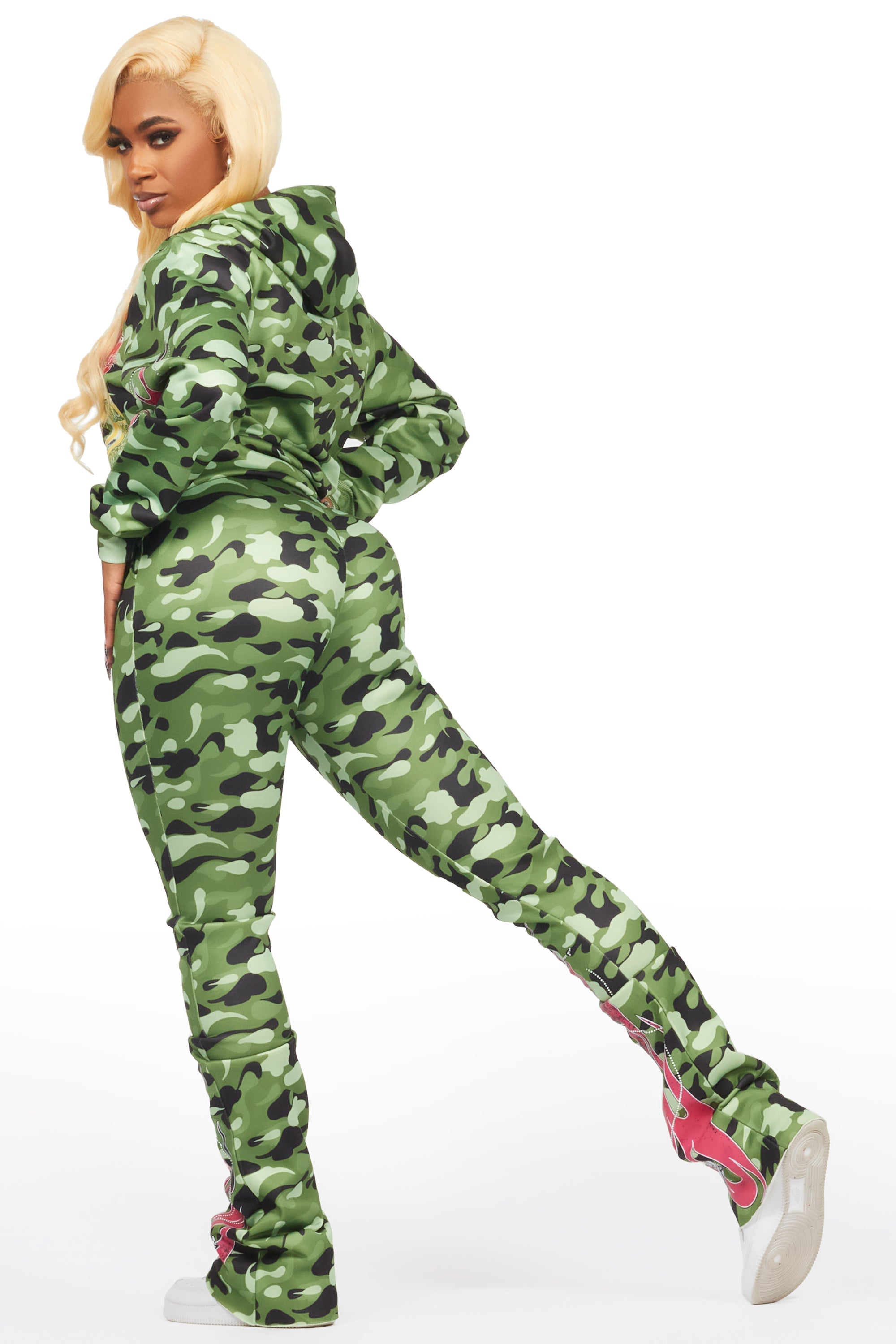 Dazarene Green Camo 2.0 Rhinestone Super Stacked Trackset