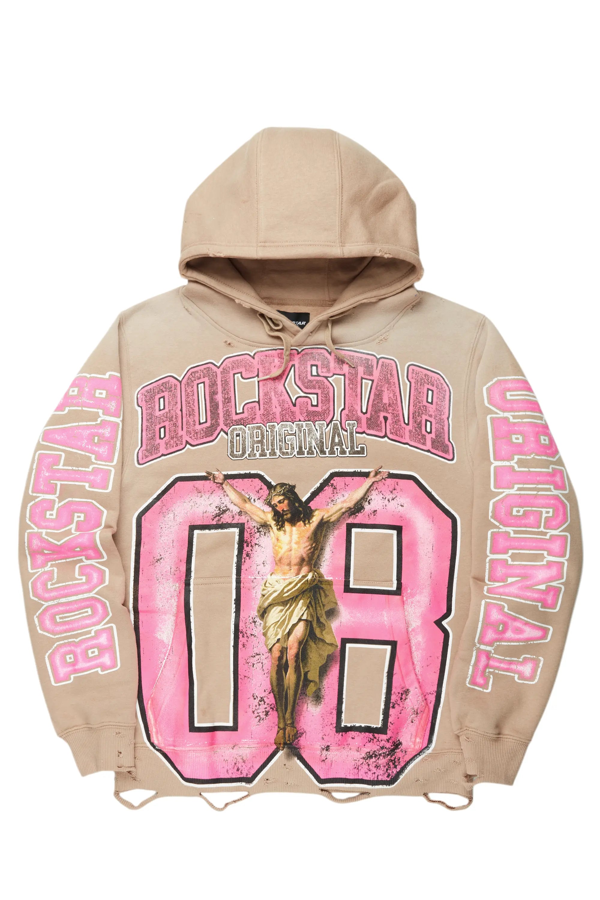 Tariqa Beige Oversized Hoodie