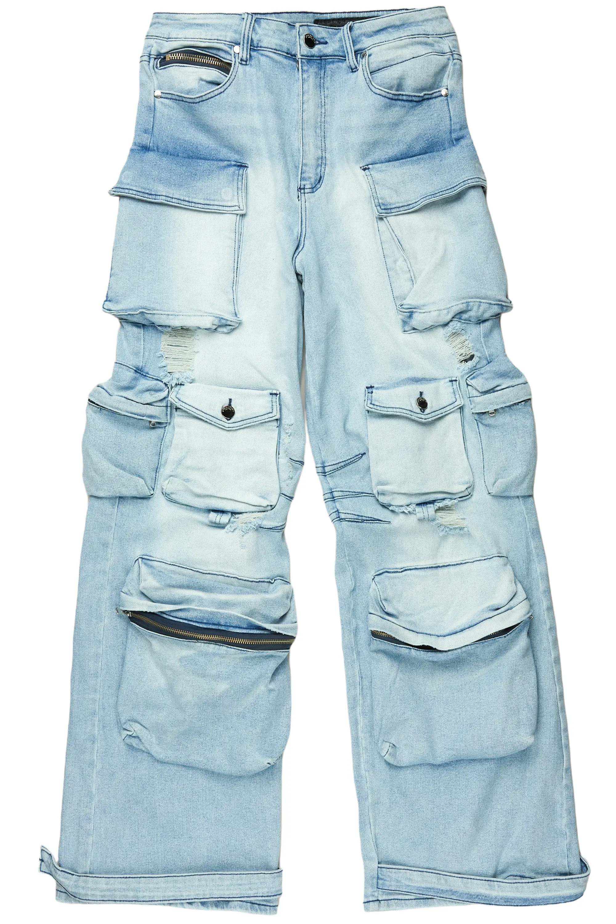 Mahesh Blue Baggy Cargo Jean