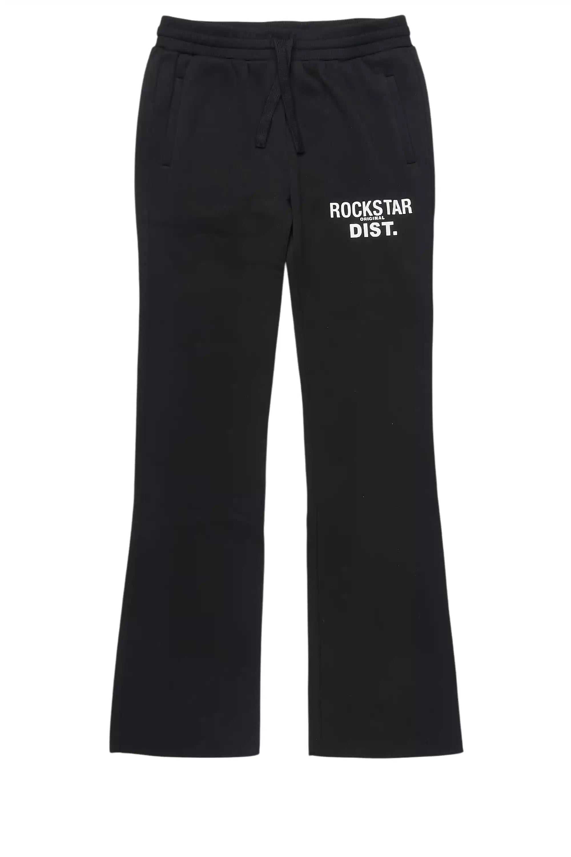 Girls Juliana Black Stacked Flare Pant