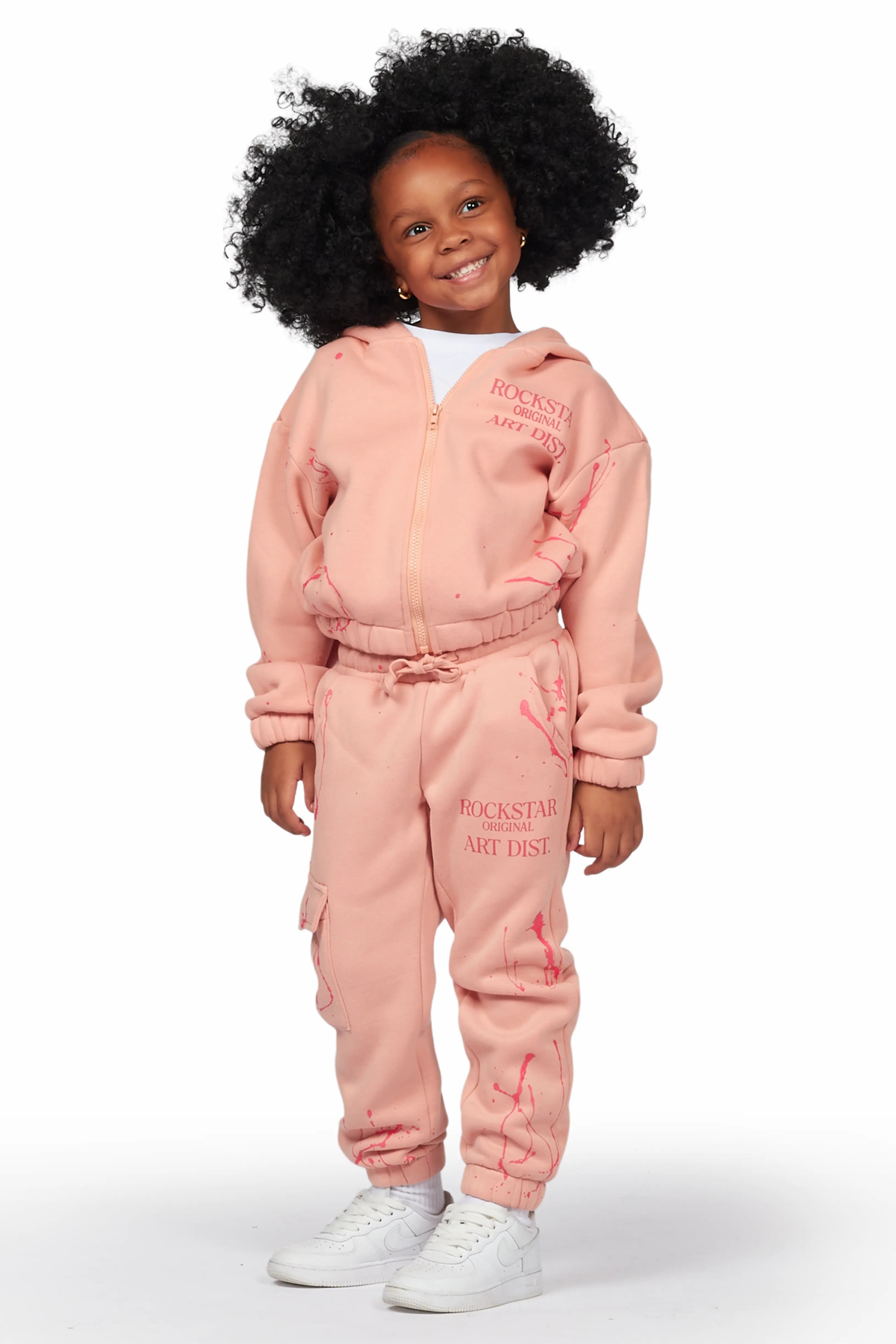 Girls Bass Blush Zip Up Hoodie Pant Set