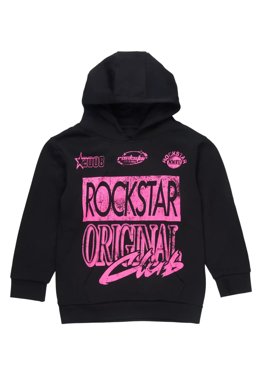 Girls Rylok Black/Pink Graphic Hoodie