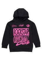 Girls Rylok Black/Pink Graphic Hoodie