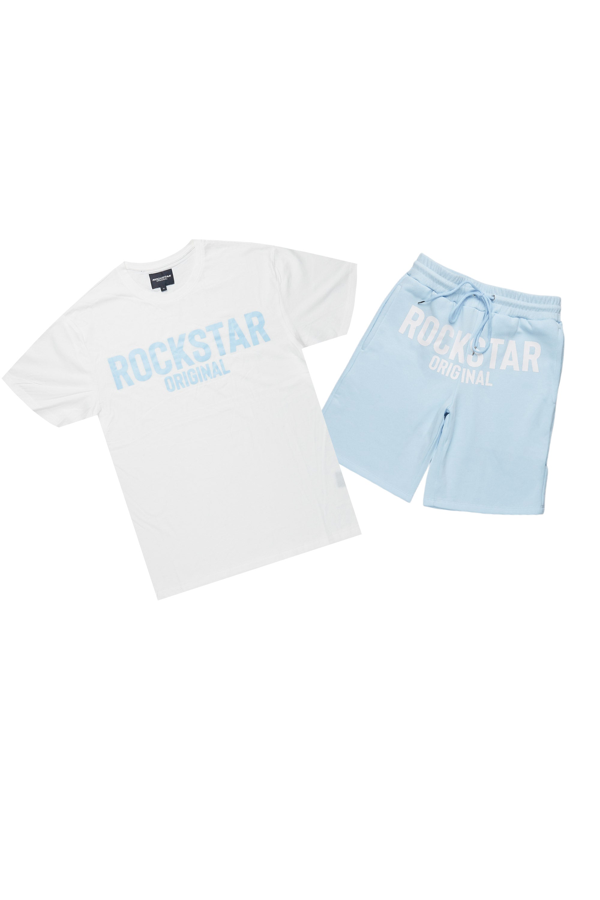 Sana White/Blue Short Set