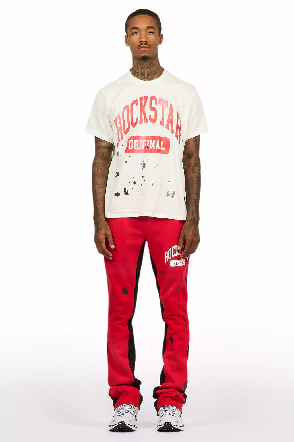 Rainer Red T-Shirt/Stacked Flare Track Set