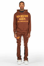 Lake Brown Hoodie/Stacked Flare Track Pant Set