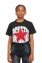 Boys Ezra Vintage Black Graphic T-Shirt