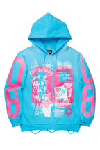 Grill Blue Distressed Graphic Hoodie