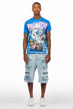 Kip Royal T-Shirt/Denim Short Set