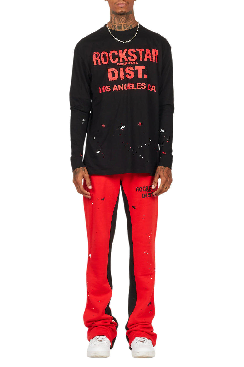 Scottie Red/Black Long Sleeve T-Shirt/Baggy Pant Set