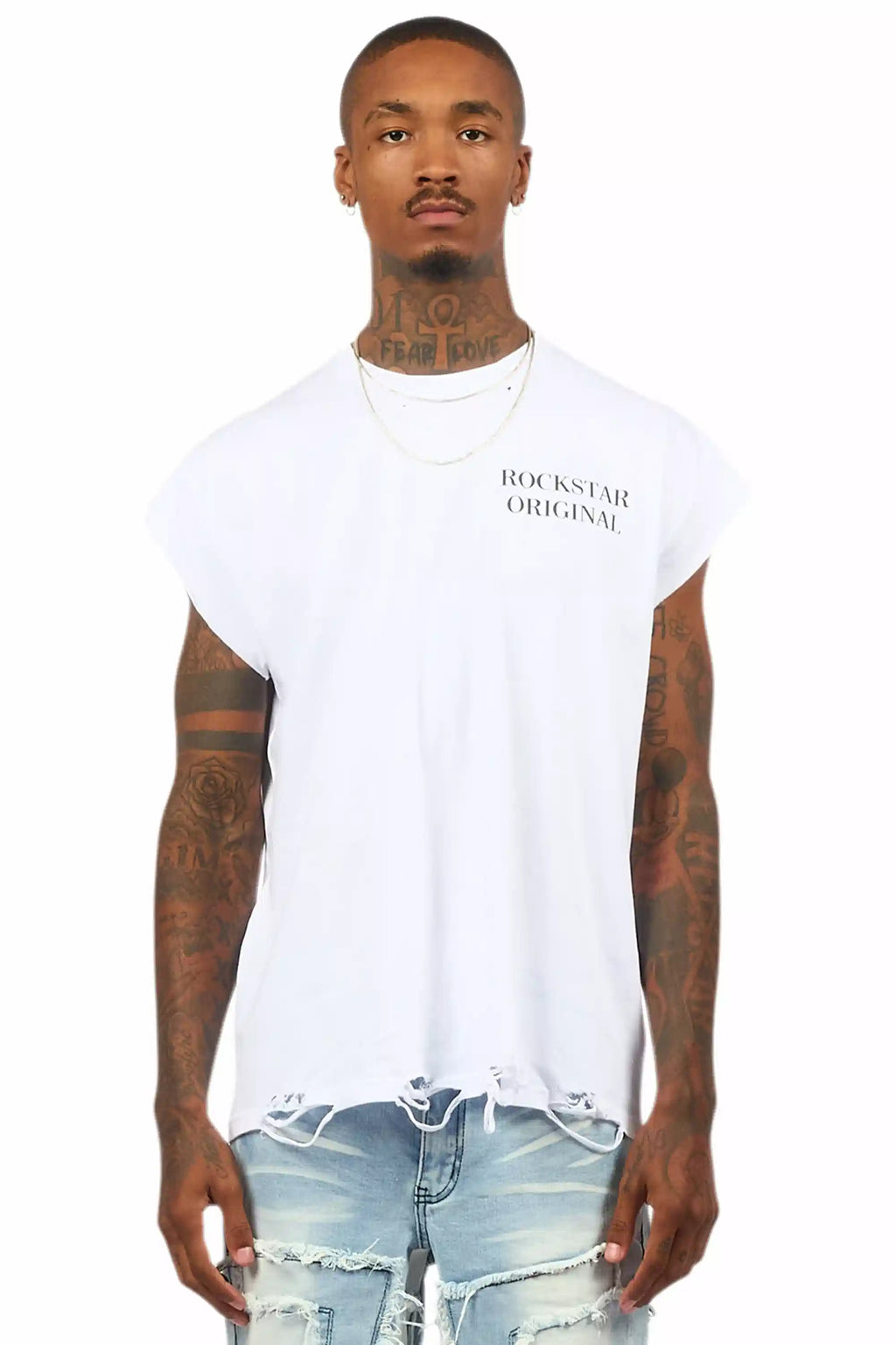 Drako White Graphic Muscle T-Shirt