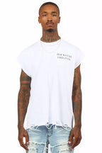 Drako White Graphic Muscle T-Shirt