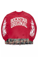 Swerve Red Graphic Flannel Crewneck