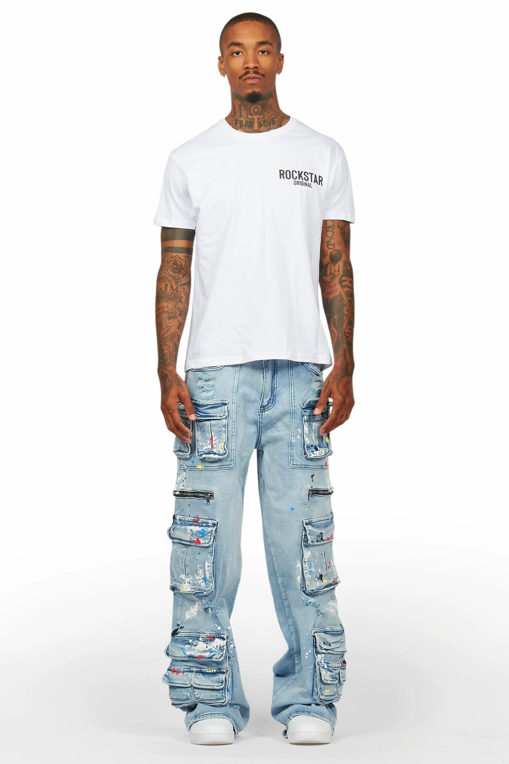 Valo Light Blue Painter Baggy Cargo Jean
