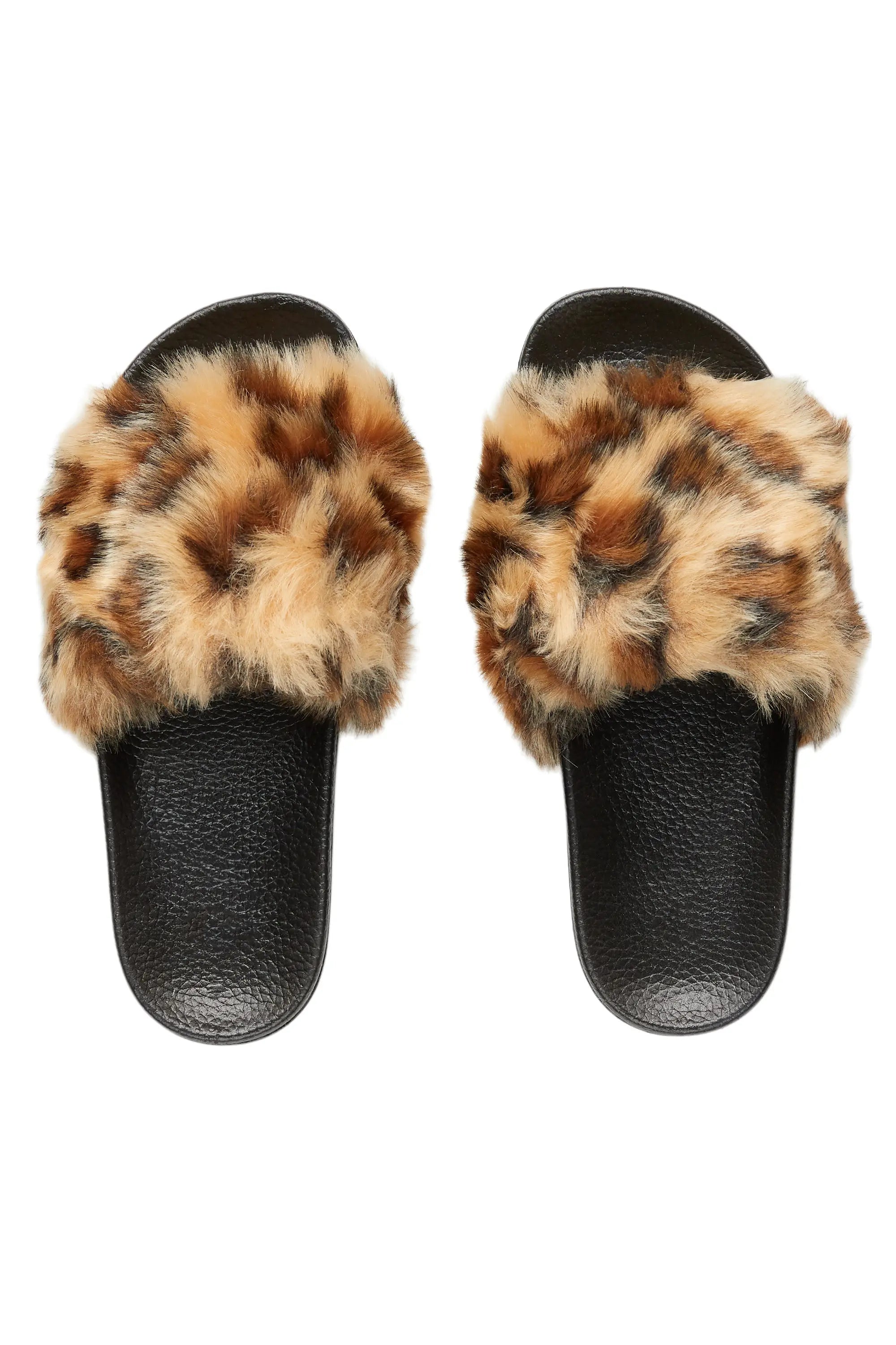 Tatyana Cheetah Fur Slides