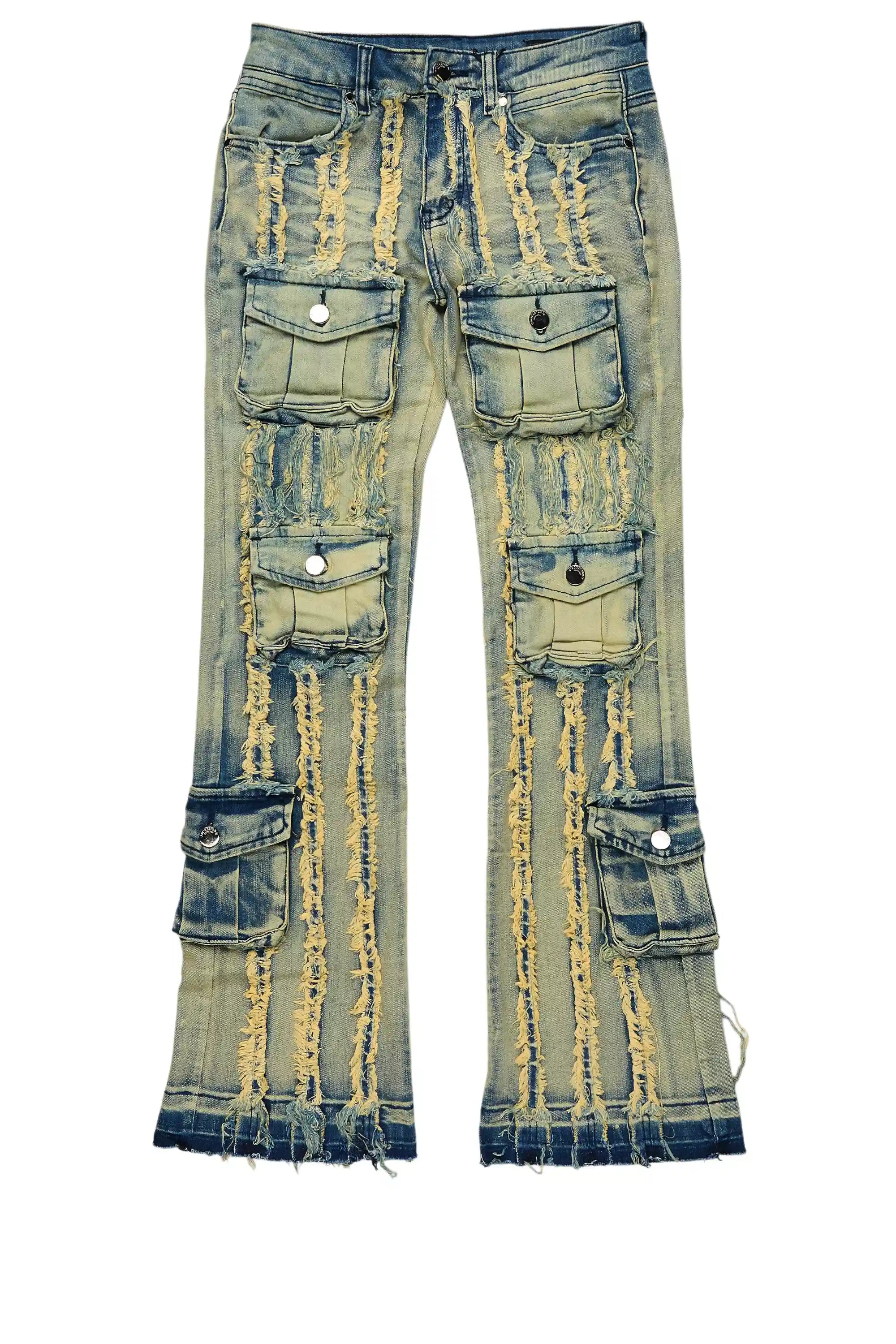 Boys Frey Blue Stacked Flare Jean