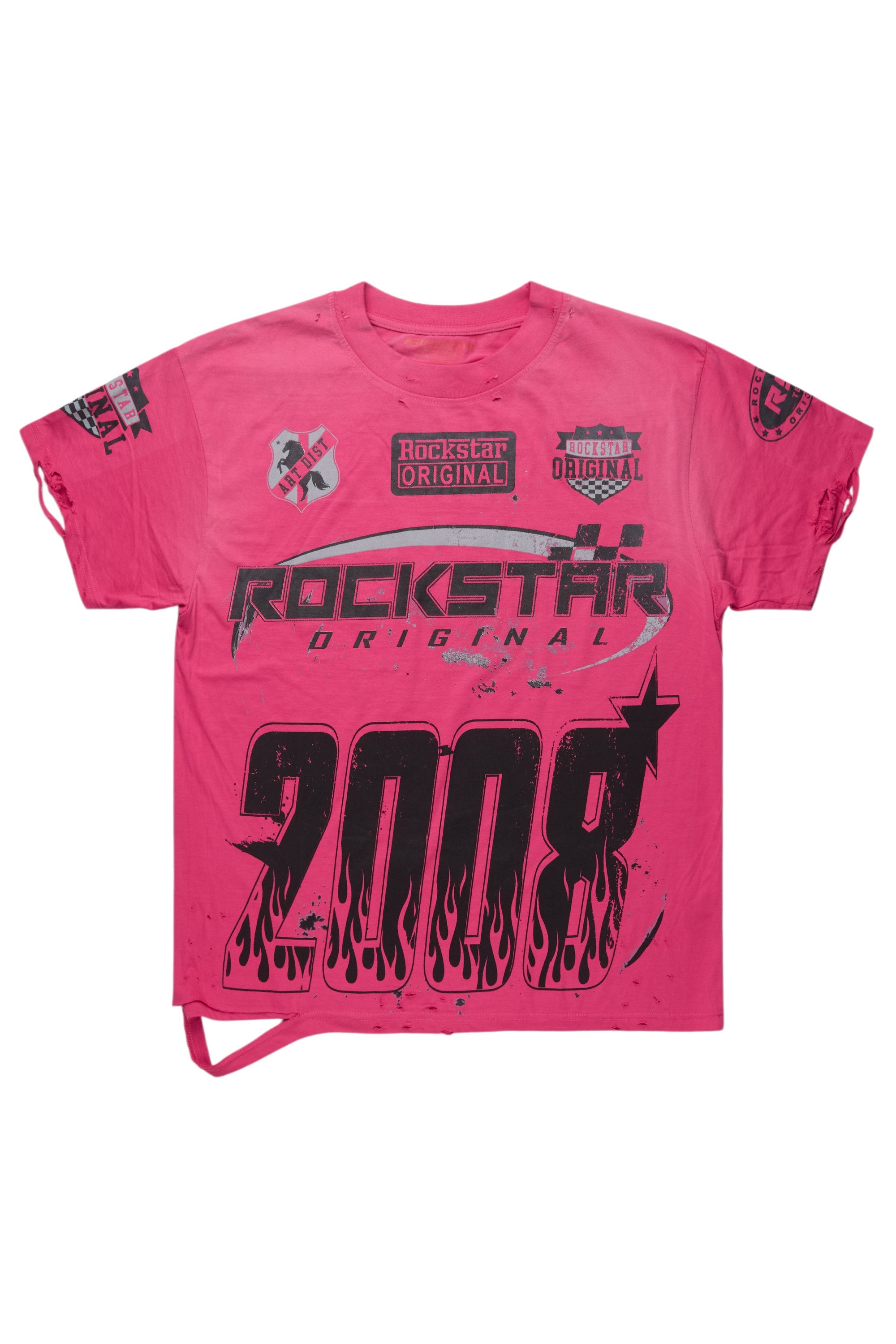 Amos Fuchsia/Black Graphic T-Shirt