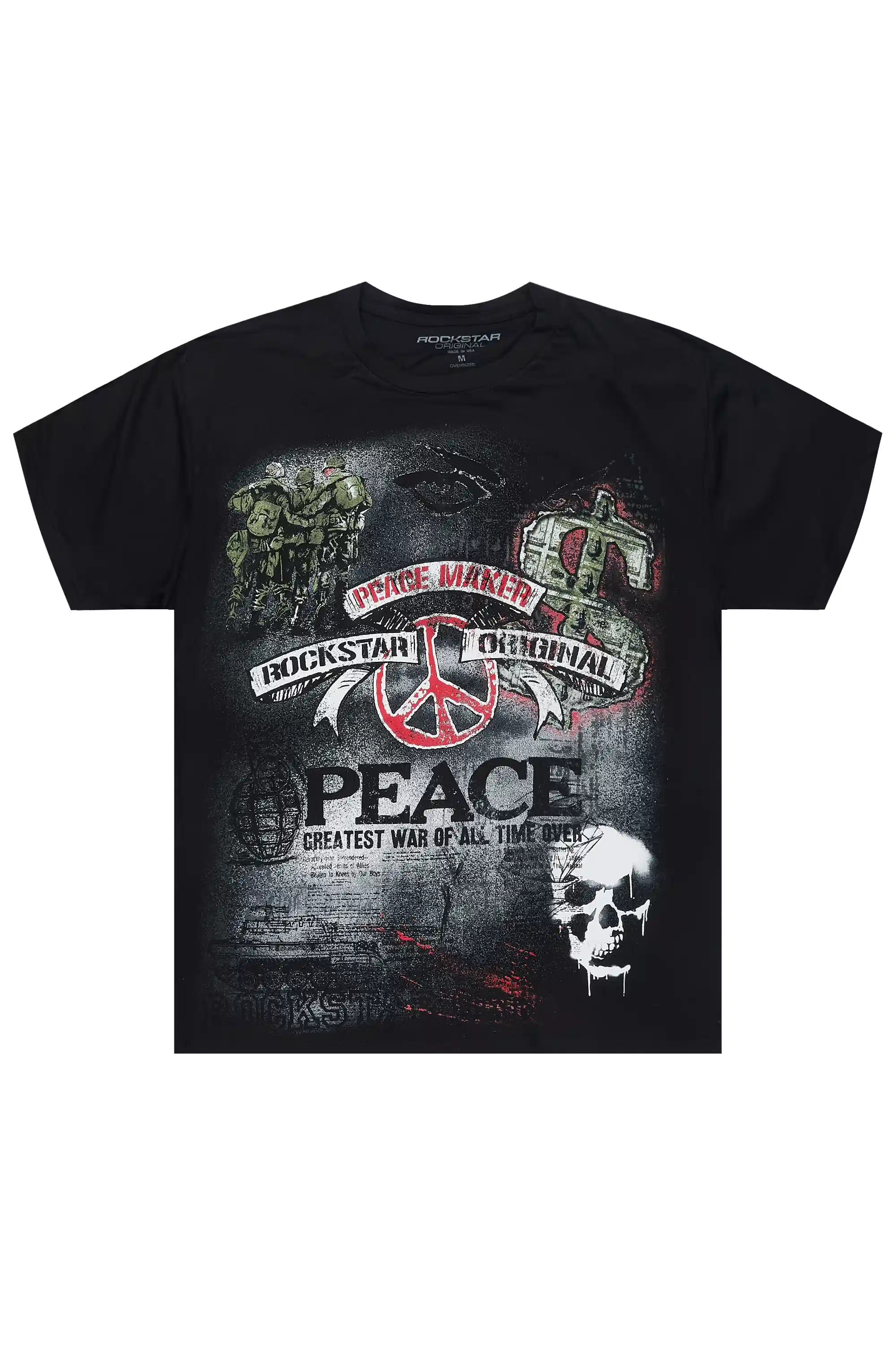 Saeko Black/Multi Oversized Graphic T-Shirt